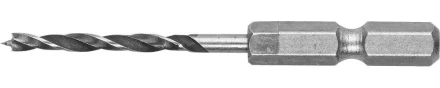 ЗУБР &quot;ЭКСПЕРТ&quot;. Сверло по дереву, М-образная заточка, шестигранный хвостовик 1/4&quot;, 3х60мм 29423-060-03 купить в Ханты-Мансийске