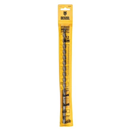 Бур по бетону Denzel, 12 x 260 мм, двойная спираль, три пылеотводящие кромки, 705025 купить в Ханты-Мансийске