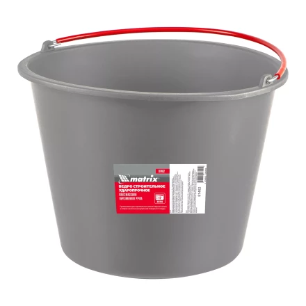 Ведро строительное пластмассовое Matrix 12 л, ударопрочное, обрезиненная ручка, 81462 купить в Ханты-Мансийске