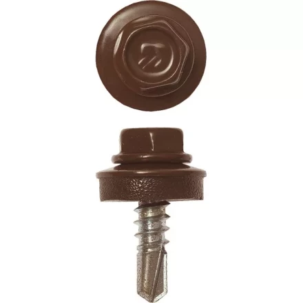 Саморезы ЗУБР &quot;ПРОФЕССИОНАЛ&quot; окраш., RAL 8017 шокол.-коричн., для крепл. кров. матер. к металл. констр., 5.5x19мм, 500шт 4-300315-55-019-8017 купить в Ханты-Мансийске