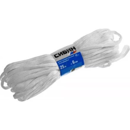 Шнур хозяйственный СИБИН, полиэфирный, длина 25 м, диаметр - 6мм 50266 купить в Ханты-Мансийске