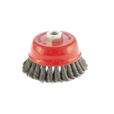 Щетка для УШМ 100 мм М14 "чашка" двухрядная крученая проволока 0,35 мм MTX 74677 купить в Ханты-Мансийске