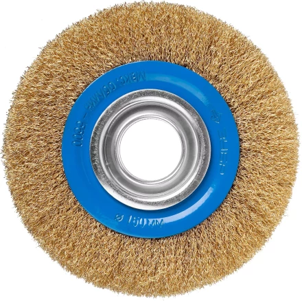 ЗУБР &quot;ПРОФЕССИОНАЛ&quot;. Щетка дисковая для точильно-шлифовального станка, витая стальная латунирован проволока 0,3мм, 150х32мм 35186-150_z01 купить в Ханты-Мансийске