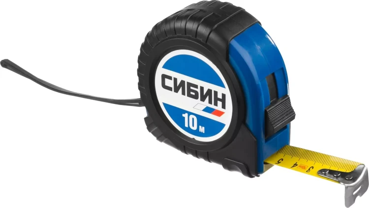 Рулетка СИБИН, обрезиненный пластиковый корпус, 10м/25мм 34019-10-25 купить в Ханты-Мансийске