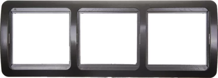 Панель СВЕТОЗАР &quot;ГАММА&quot; накладная, горизонтальная, цвет темно-серый металлик, 3 гнезда SV-54148-DM купить в Ханты-Мансийске