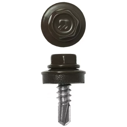 Саморезы ЗУБР окраш., RAL 8028 земел.-коричн., для крепл. кров. матер. к металл. констр., 5.5x25мм, 1800шт 4-300310-55-025-8028 купить в Ханты-Мансийске