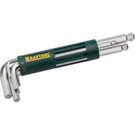 Набор KRAFTOOL: Ключи имбусовые длинные с шариком, Cr-Mo сталь, держатель-рукоятка, HEX 2-10мм, 8 пред 27431-2_z01 купить в Ханты-Мансийске