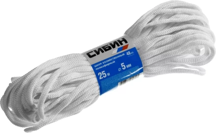 Шнур хозяйственный СИБИН, полиэфирный, длина 25 м, диаметр - 5мм 50265 купить в Ханты-Мансийске