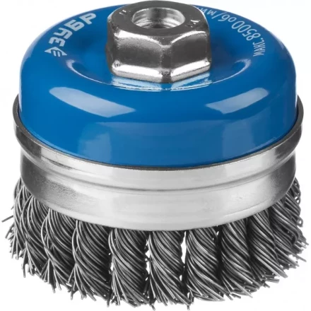 ЗУБР &quot;ПРОФЕССИОНАЛ&quot;. Щетка чашечная усиленная для УШМ, плетеные пучки стальной проволоки 0,8мм, 80ммхМ14 35271-080_z02 купить в Ханты-Мансийске