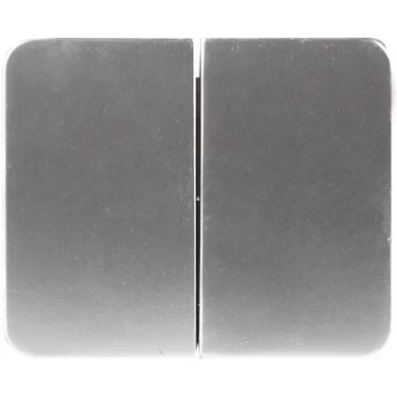 Выключатель СВЕТОЗАР &quot;ГАММА&quot; двухклавишный, без вставки и рамки, цвет светло-серый металлик, 10A/~250B SV-54134-SM купить в Ханты-Мансийске