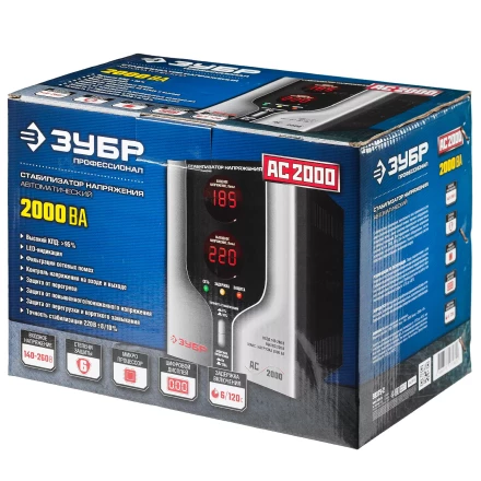ЗУБР 2000ВА, 2 кВт, автоматический стабилизатор напряжения, Профессионал (59375-2) купить в Ханты-Мансийске