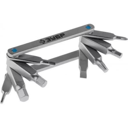 Набор ЗУБР &quot;ЭКСПЕРТ&quot;: Ключи имбус,универс,складные,Cr-V,сатинир покрытие,суперкомпактный,HEX,TORX,PH №1,SL 5мм,8-в-1 27423-H8 купить в Ханты-Мансийске