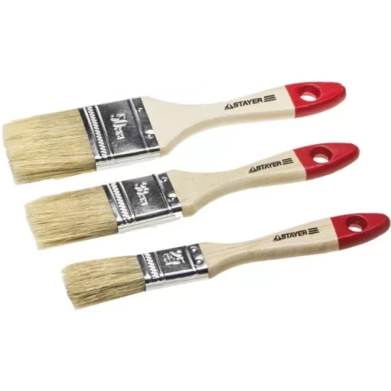 Набор STAYER &quot;STANDARD&quot; &quot;UNIVERSAL&quot;: Кисти, светлая натуральная щетина, деревянная ручка, 3шт: 25, 38, 50мм 0161-H3_z01 купить в Ханты-Мансийске