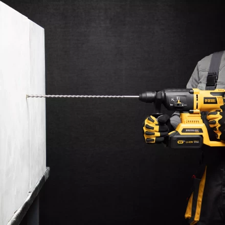 Бур по бетону Denzel, 12 x 460 мм,  двойная спираль, три пылеотводящие кромки, 705027 купить в Ханты-Мансийске