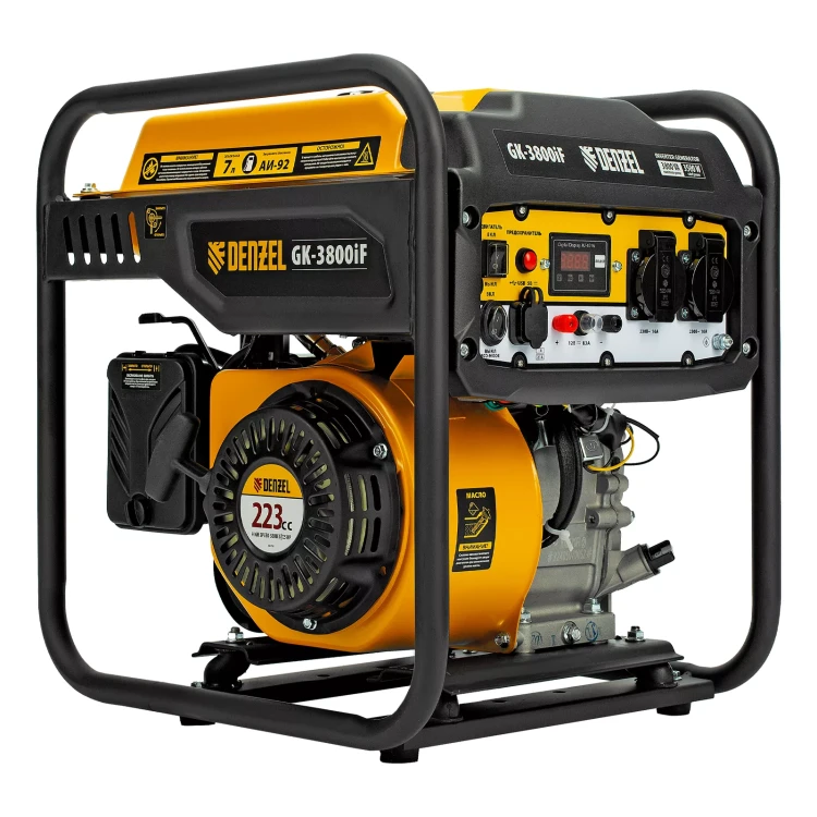 Генератор инверторный DENZEL GK-3800iF, 3,8 кВт, 230 В, ручной старт купить в Ханты-Мансийске