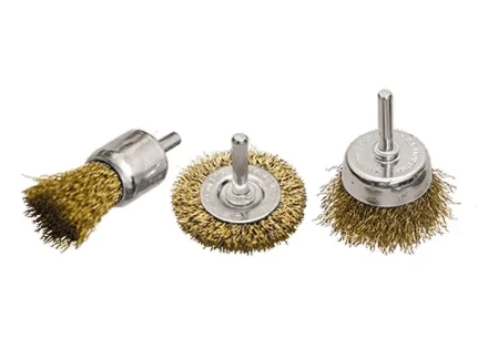 Набор щеток для дрели 3 шт 1 плоская 50 мм + 2 &quot;чашки&quot; 25-50 мм со шпильками MATRIX 74486 купить в Ханты-Мансийске