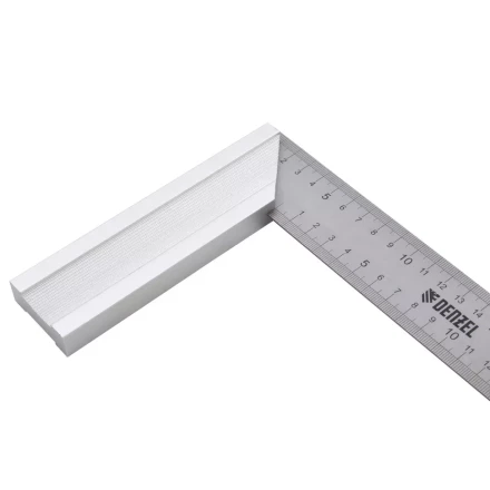 Угольник стальной 300 мм, нержавеющая сталь, градуировка, алюминиевое основание Denzel 32397 купить в Ханты-Мансийске