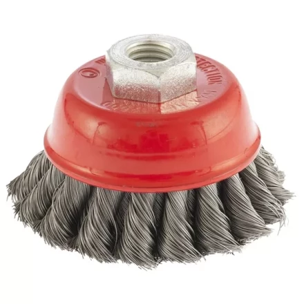 Щетка для УШМ 75 мм М14 "чашка" двухрядная крученая проволока 0,5 мм MTX 74681 купить в Ханты-Мансийске