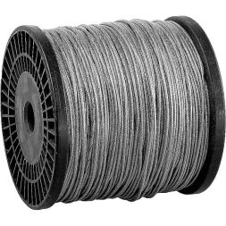 Трос стальной ЗУБР "ПРОФЕССИОНАЛ", оцинкованный, DIN 3055, в оплетке ПВХ, d= 4/5 мм, L=200 м 4-304120-04-05