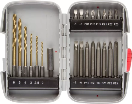 Набор ЗУБР &quot;МАСТЕР&quot;: Насадки для шуруповерта и дрели, биты, биты-сверла, адаптер, 23 предмета 26056-H23 купить в Ханты-Мансийске