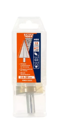 Сверло для металла ступенчатое 4-39 13 ступ ход 5 VMX 511633 купить в Ханты-Мансийске