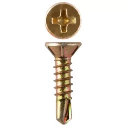 Саморезы ЗУБР "МАСТЕР" со сверлом для оконного профиля, жёлтопассивированные, 3.9x25мм, 40шт 300236-39-025