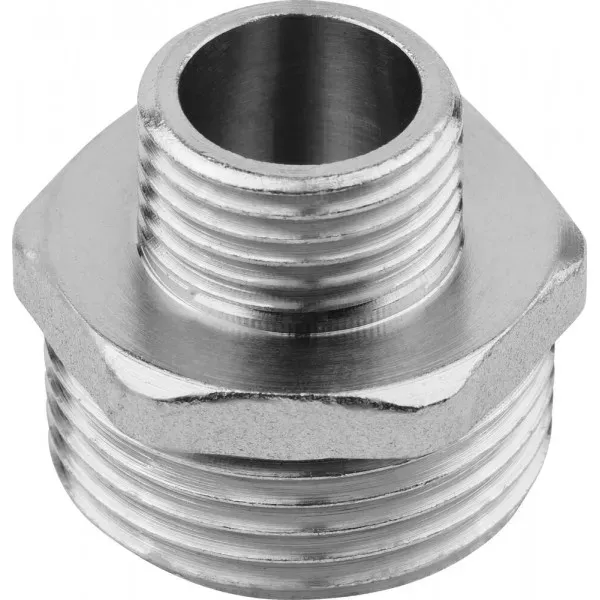 Бочонок ЗУБР "ЭКСПЕРТ" переходной, никелированная латунь, 1/2"-3/4" 51241-1/2-3/4 купить в Ханты-Мансийске