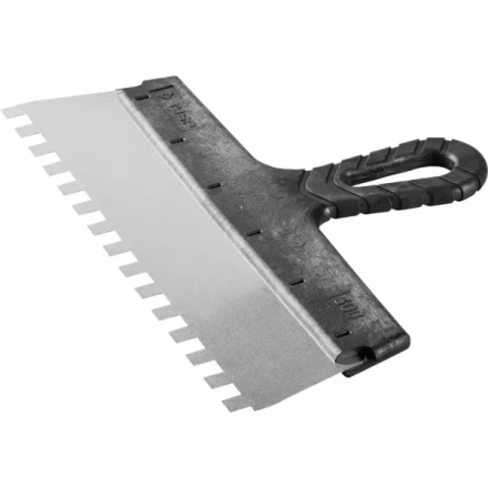 Шпатель ЗУБР &quot;МАСТЕР&quot; ФАСАДНЫЙ, нержавеющее полотно, 300мм, зуб 10х10мм 10078-30-10 купить в Ханты-Мансийске