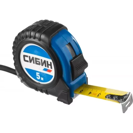 Рулетка СИБИН, обрезиненный пластиковый корпус, 5м/19мм 34019-05-19 купить в Ханты-Мансийске