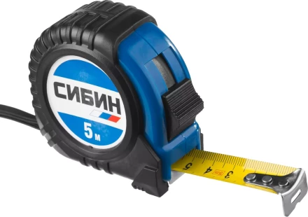 Рулетка СИБИН, обрезиненный пластиковый корпус, 5м/19мм 34019-05-19 купить в Ханты-Мансийске