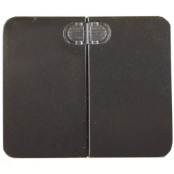 Выключатель СВЕТОЗАР &quot;ГАММА&quot; с подсветкой, двухклавишный, без вставки и рамки, цвет темно-серый металлик, 10A/~250B SV-54135-DM