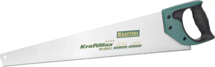 Ножовка универсальная (пила) KRAFTOOL "KraftMax-9" 9TPI, 550мм, 3D зуб, точный рез вдоль и поперек всех видов материалов, средних и мелких заготовок 15220-55 купить в Ханты-Мансийске