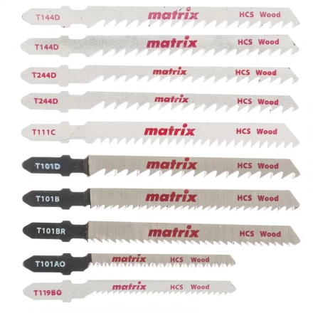 Набор полотен для электролобзика по дереву 10 шт T-SET1007 Matrix 78249 купить в Ханты-Мансийске