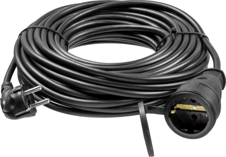 Удлинитель-шнур &quot;ПВС 315-Ш&quot;, 20 м, 3500 Вт, 1 гнездо, IP44, ПВС 3х1,5 мм2, ЗУБР 55020-20 купить в Ханты-Мансийске