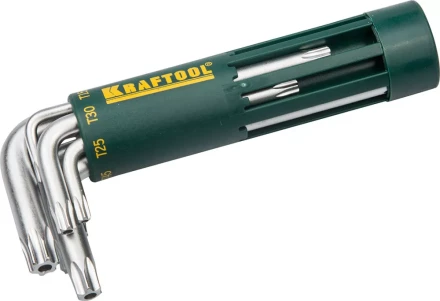 Набор KRAFTOOL: Ключи имбусовые короткие, Cr-Mo сталь, держатель-рукоятка, TORX Hole, T10-T50, 8 пред 27433-1_z01 купить в Ханты-Мансийске