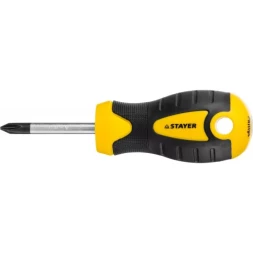 Отвертка STAYER "MASTER" "ТECHNO", двухкомпонентная рукоятка, магнитный наконечник, Cr-V, PH1x38мм 2508-38-1_z02
