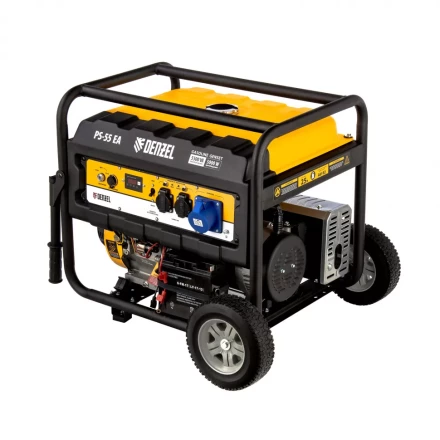 Генератор бензиновый PS 55 EA, 5.5 кВт, 230 В, 25 л, коннектор автоматики 5 PIN, электростартер Denzel 9468743 купить в Ханты-Мансийске