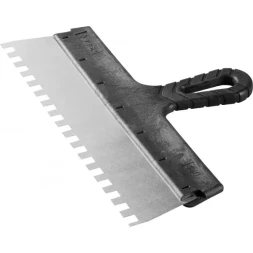 Шпатель ЗУБР "МАСТЕР" ФАСАДНЫЙ, нержавеющее полотно, 350мм, зуб 10х10мм 10078-35-10