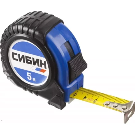 Рулетка СИБИН, обрезиненный пластиковый корпус, 5м/25мм 34019-05-25 купить в Ханты-Мансийске