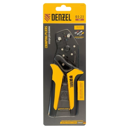 Клещи для обжима Denzel 17747 изолир. наконечников НКИ и НВИ, разъемов РПИ, гильз ГСИ, 0,5 - 2,5 мм2 купить в Ханты-Мансийске