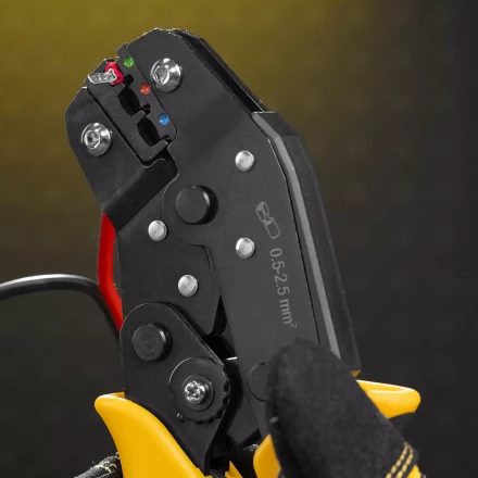 Клещи для обжима Denzel 17747 изолир. наконечников НКИ и НВИ, разъемов РПИ, гильз ГСИ, 0,5 - 2,5 мм2 купить в Ханты-Мансийске