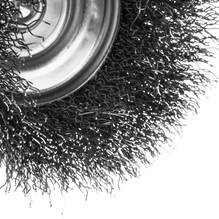 Щетка для дрели Denzel, 75 мм, Чашка, со шпилькой, нержавеющая витая проволока, 744773 купить в Ханты-Мансийске