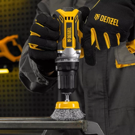 Щетка для дрели Denzel, 75 мм, Чашка, со шпилькой, нержавеющая витая проволока, 744773 купить в Ханты-Мансийске