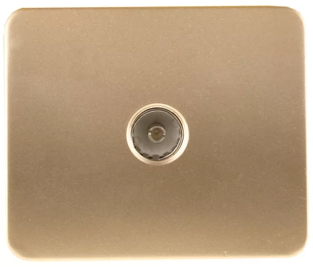 Розетка СВЕТОЗАР "ГАММА" телевизионная, без вставки и рамки, цвет золотой металлик SV-54115-GM купить в Ханты-Мансийске