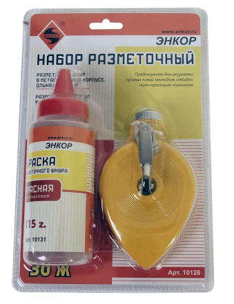 Набор разметочный металлический корпус 30 м краска красная Энкор 10126 купить в Ханты-Мансийске
