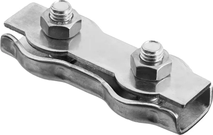 Зажим троса ЗУБР двойной, оцинкованный, 5мм, 2 шт 4-304446-05 купить в Ханты-Мансийске