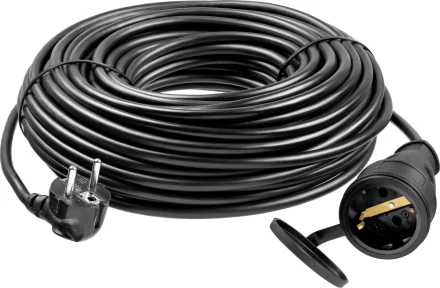 Удлинитель-шнур &quot;ПВС 315-Ш&quot;, 30 м, 3500 Вт, 1 гнездо, IP44, ПВС 3х1,5 мм2, ЗУБР 55020-30 купить в Ханты-Мансийске