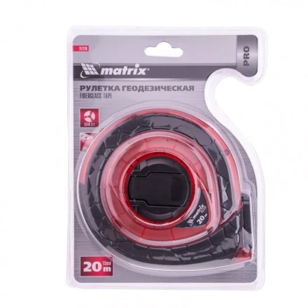 Рулетка геодезическая 20 м х 15 мм закрытый корпус фибергласовая лента двусторонняя шкала Pro Matrix 31270 купить в Ханты-Мансийске