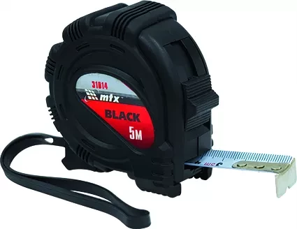 Рулетка Black 5 м х 19 мм обрезиненный корпус  MATRIX 31014 купить в Ханты-Мансийске
