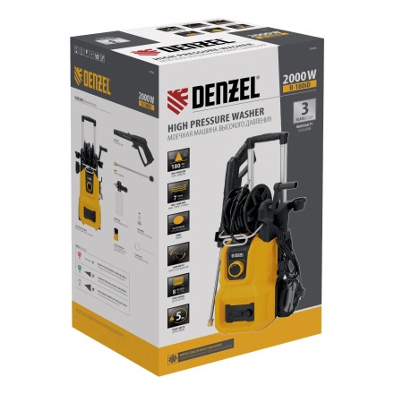 Моечная машина высокого давления R-180iD, 2000 Вт, 180 бар, 420 л/ч, асинх. двиг., бараб.// Denzel купить в Ханты-Мансийске
